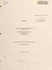 Cover of: Draft interim action memorandum addendum: Burlington Northern Mission Wye CECRA site