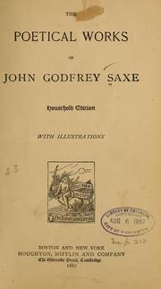 Cover of: The poetical works of John Godfrey Saxe.