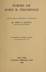 Cover of: Poems of John R. Thompson by Thompson, John Reuben