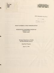 Cover of: Draft interim action memorandum by Burlington Northern Inc