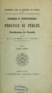 Cover of: Chronique et correspondance de la province du Perche et des Percherons du Canada by Romanet de Baune, Olivier vicomte de