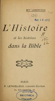 Cover of: L'histoire et les histoires dans la Bible