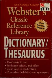 Cover of: Webster's dictionary/thesaurus by 