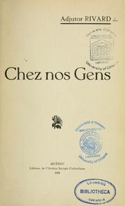Cover of: Chez nos gens