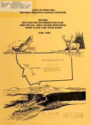 Revised restoration determination plan Smelter Hill area upland resources by Montana. Natural Resource Damage Litigation Program