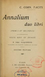 Cover of: Annalium duo libri (primus et secundus) by P. Cornelius Tacitus