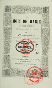 Cover of: Le mois de Marie: nouvelle imitation de la Sainte Vierge