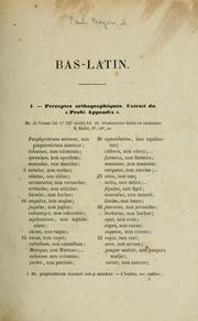 Cover of: Bas-latin. Provençal. Français by Paul Meyer