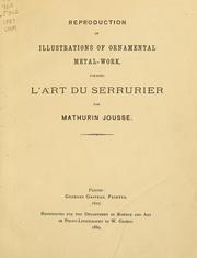 Cover of: Reproduction of illustrations of ornamental metal-work by Mathurin Jousse