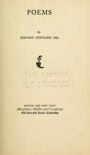 Cover of: Poems by Edward Rowland Sill