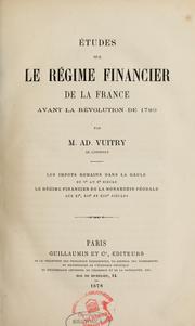 Cover of: Études sur le régime financier de la France avant la Révolution de 1789