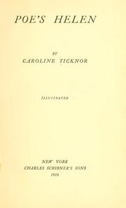 Cover of: Poe's Helen. by Caroline Ticknor