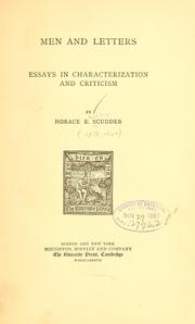 Cover of: Men and letters by Horace Elisha Scudder