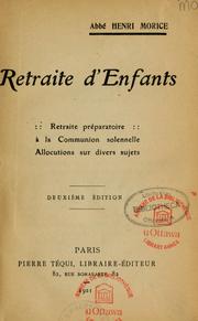 Cover of: Retraite d'enfants