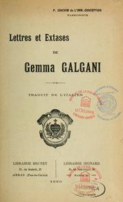 Lettres et extases de Gemma Galgani by Galgani, Gemma Saint