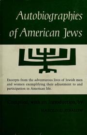 Cover of: Autobiographies of American Jews: compiled, with an introd.