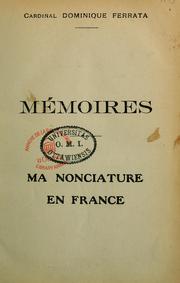 Cover of: Mémoires: ma nonciature in France \