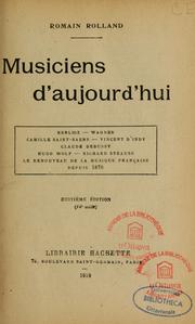 Cover of: Musiciens d'aujourd'hui by Romain Rolland