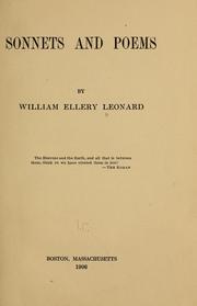 Sonnets and poems by William Ellery Leonard
