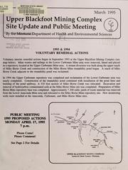 Cover of: Upper Blackfoot Mining Complex site update and public meeting