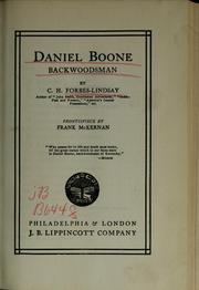 Cover of: Daniel Boone, backwoodsman by Charles Harcourt Ainslie Forbes-Lindsay