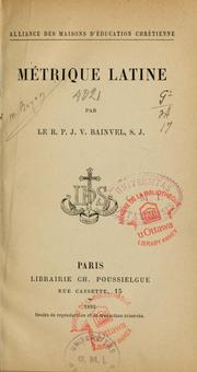 Cover of: Métrique latine