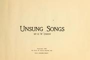 Cover of: Unsung songs