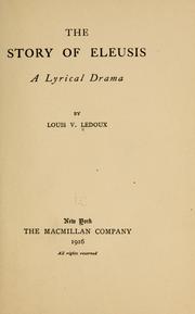 Cover of: The story of Eleusis: a lyrical drama