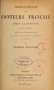 Cover of: Chefs-d'œuvre des conteurs français après La Fontaine (xviiie diècle) by Charles Léopold Louandre