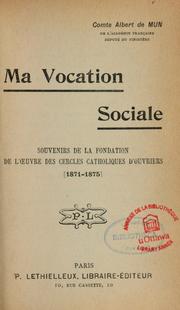 Cover of: Ma vocation sociale