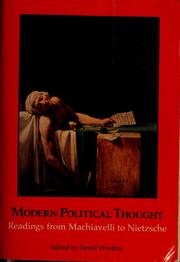 Cover of: Modern political thought: readings from Machiavelli to Nietzsche