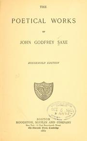 Cover of: The poetical works of John Godfrey Saxe.