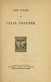 Cover of The poems of Celia Thaxter