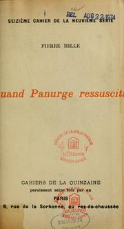 Cover of: Quand Panurge ressuscita