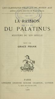 Cover of: La passion du Palatinus by Grace Frank