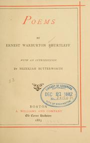 Cover of: Poems by Ernest Warburton Shurtleff