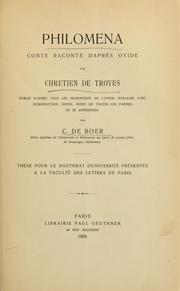 Cover of: Philomena by Chrétien de Troyes