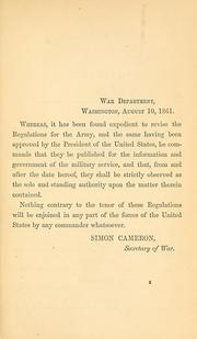 Cover of: Revised regulations for the Army of the United States, 1861: with a full index