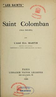 Cover of: Saint Colomban (vers 540-615)