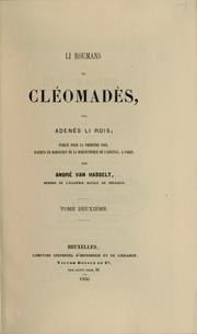 Cover of: Li roumans de Cléomadès by Adenet le Roi