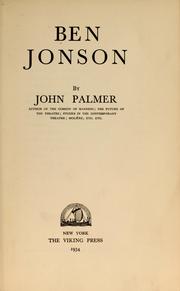 Cover of: Ben Jonson