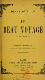 Cover of: Le beau voyage: poésies