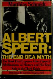 Cover of: Albert Speer: the end of a myth