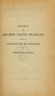 Cover of: L'Apocalypse en française au XIIIe siècle