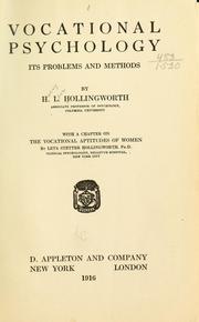 Cover of: Vocational psychology by Harry L. Hollingworth, Harry L. Hollingworth