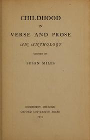 Cover of: Childhood in verse and prose