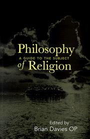 Cover of: Philosophy of religion: a guide to the subject