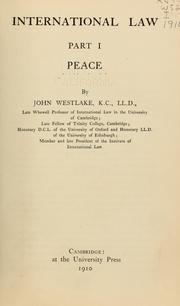 Cover of: International law ... by John Westlake