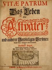Cover of: Vit©Œ Patrum: Oder Das Leben Der Altv©Þter und anderer Gottseeligen Personen
