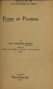 Cover of: Poems of pleasure